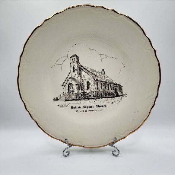 Commemorative Souvenir Plate Of United Baptist Church Clark's Harbor - Picture 1 of 3